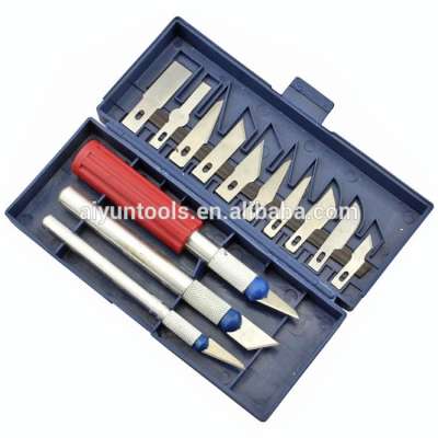 13pcs/set Hobby Knife Set Gravar Burin Carving Tools Set with 3 Handles Sculpture cutter utility knife